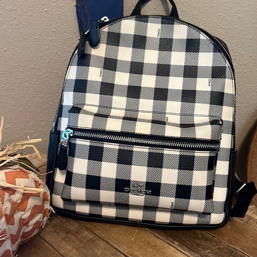Buffalo check, gingham backpack purse